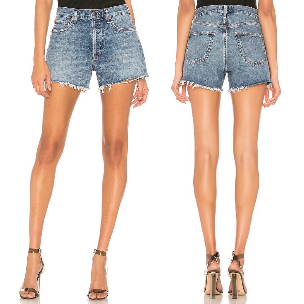 AGOLDE Micah Cutoff Denim Shorts Avail Medium Wash Size 24